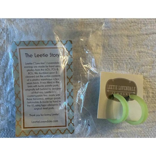 Green Yellow Retro Hoop Earrings, NWT - photo 2
