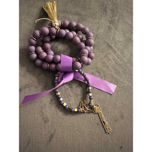 Set of 4 Purple Beaded Fashion Bracelets - photo 3