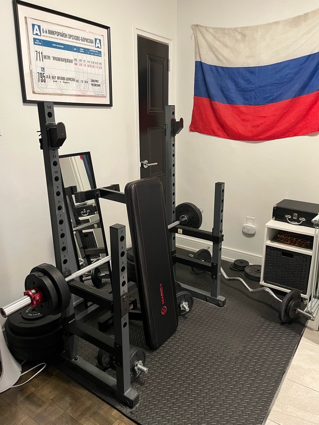 Home gym / weights set (or buy separately)