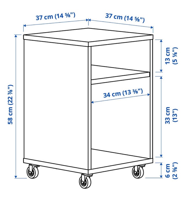 Nightstand on wheels IKEA Vihals + FREE basket - photo 2