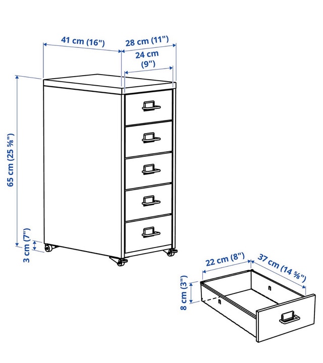 Filing cabinet / drawer unit on casters IKEA Helmer - photo 4