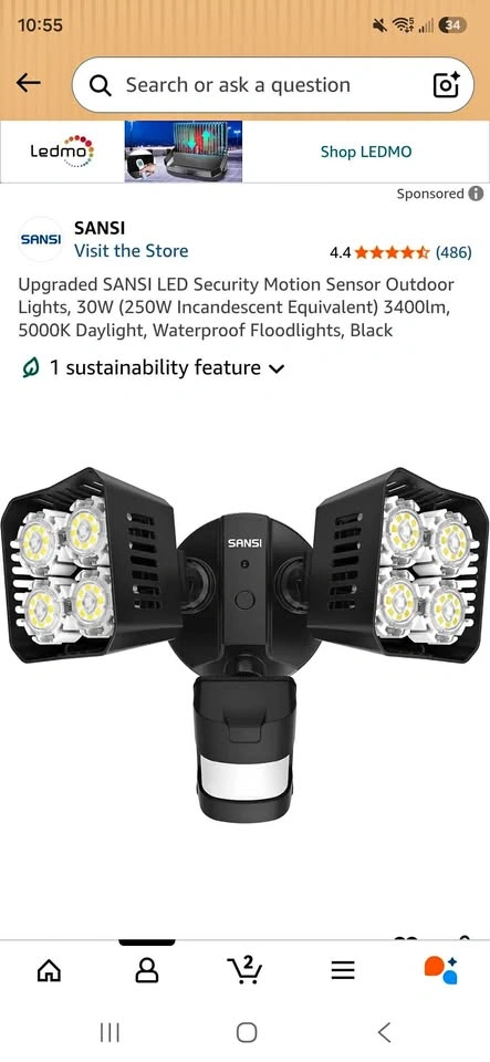 LED Security Motion Sensor Outdoor Lights