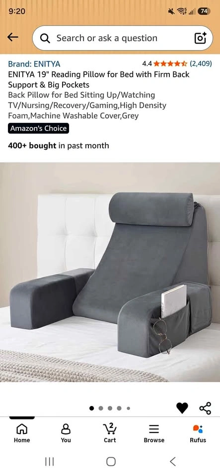 Reading Pillow for Bed