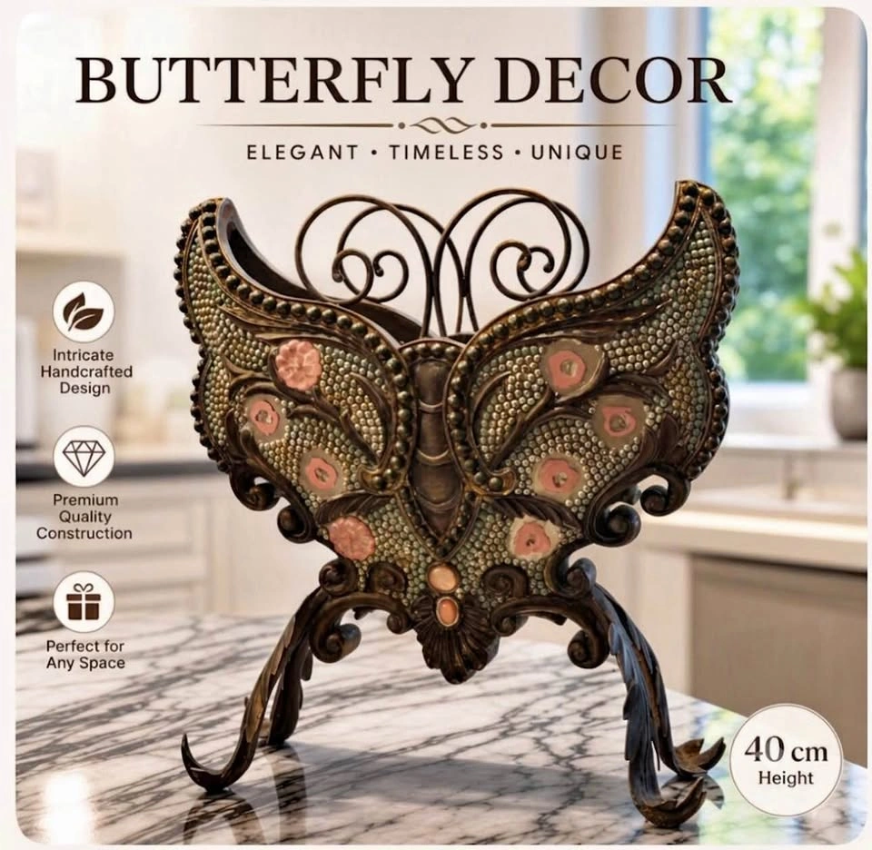 Large Ornate Butterfly Decorative Sculpture – 40 cm