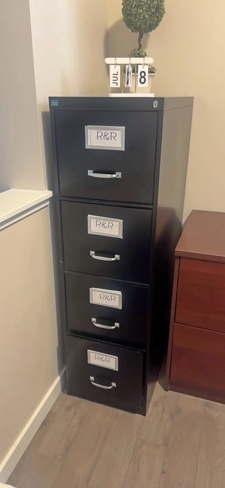 Black 4-Drawer Filing Cabinet