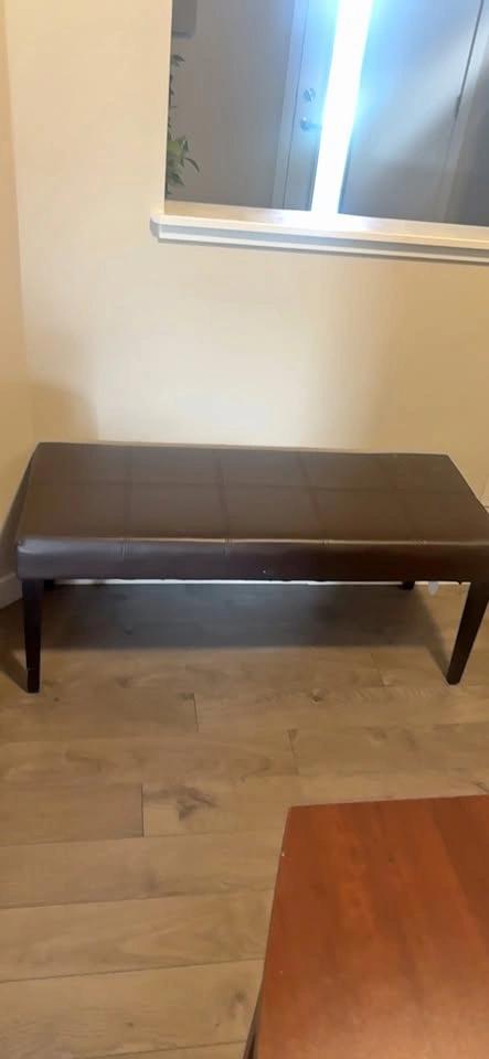 Dark Brown Upholstered Bench