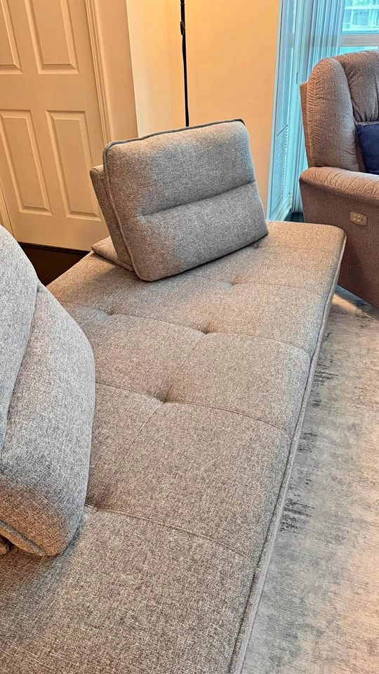 Grey Couch with Movable Back Rest