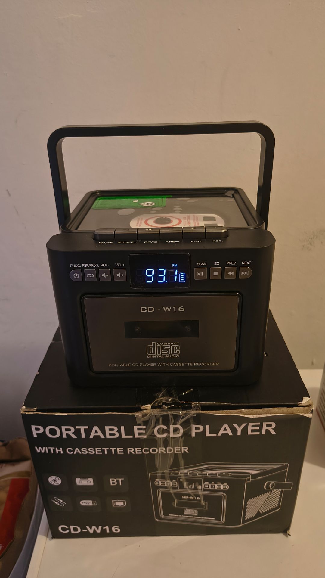 Portable Bluetooth Radio CD Cassette Player