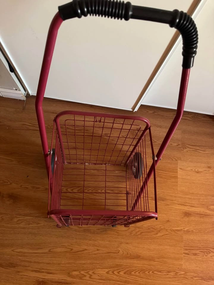 Red Metal Folding Shopping Cart - photo 3