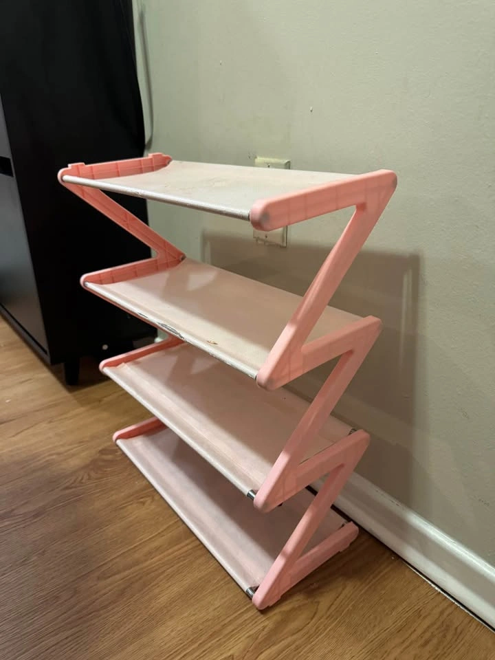 Kids Pink 4-Tier Z-Shaped Shoe Rack - photo 2