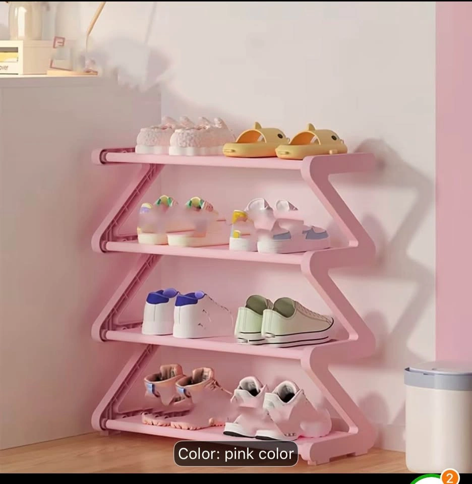 Kids Pink 4-Tier Z-Shaped Shoe Rack - photo 3