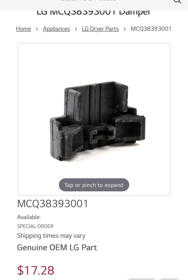 LG MCQ38393001 Damper - photo 3