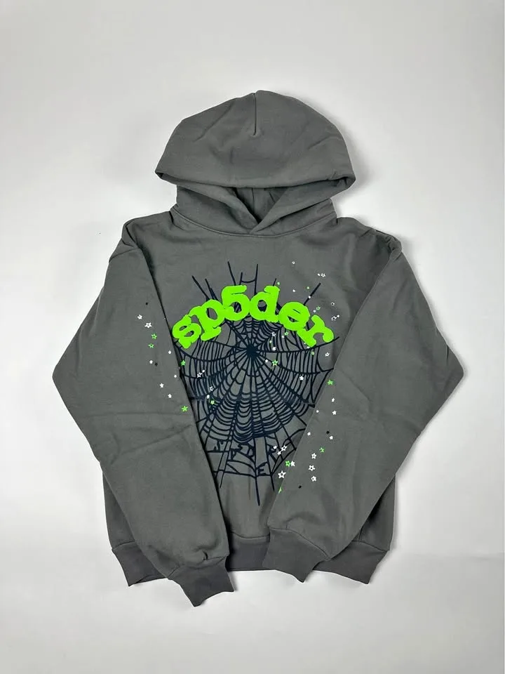 *AUTHENTIC* Sp5der OG Web Hoodie Slate USED thumbnail
