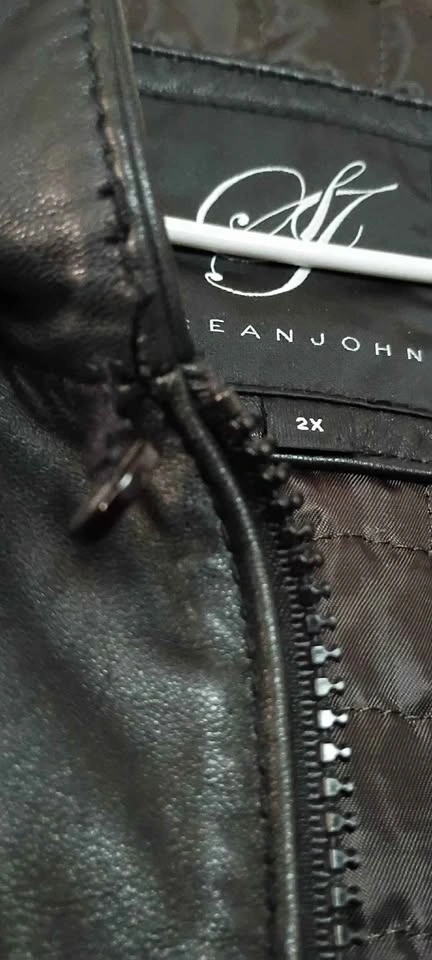 Sean John Biker Leather Jacket Sherpa Quilted Lined Sz 2X Unisex - photo 4