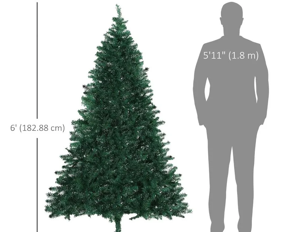 6ft Christmas Tree Unlit Artificial Spruce Full Tree image indicator(2)