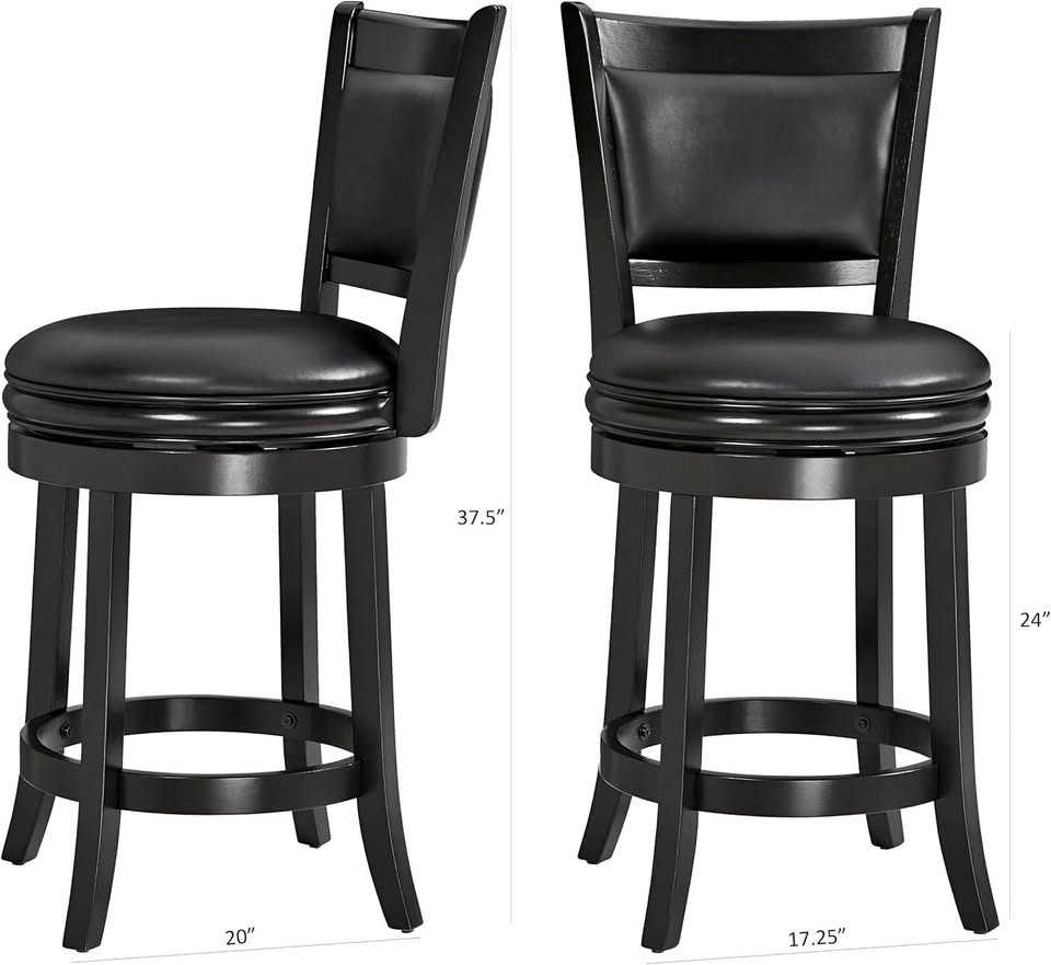Huasen HSA-1102B-1 Bar Stool, Black
