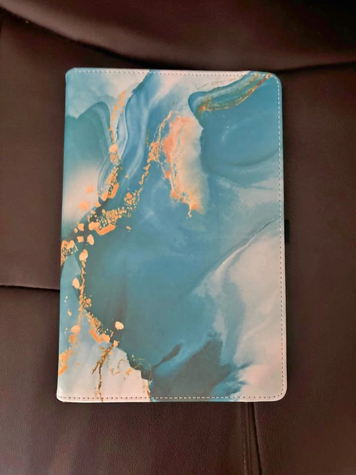 Teal gold rotating stand tablet case