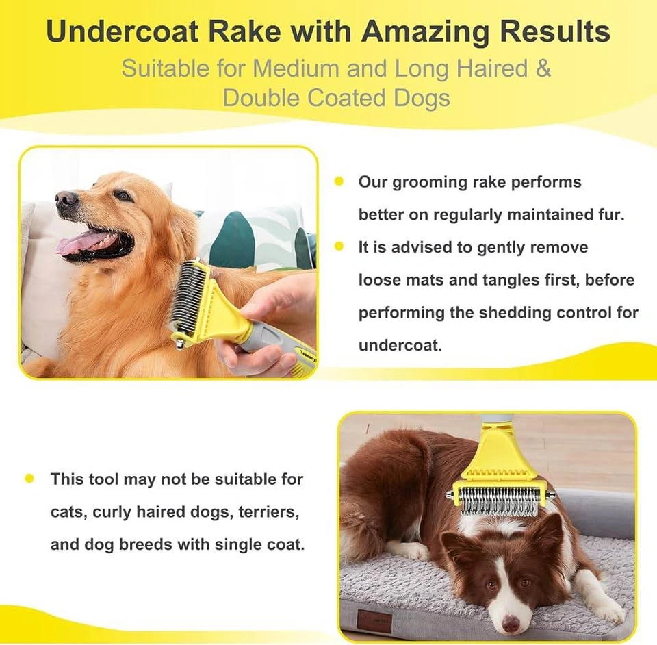 Pet Grooming Rake Undercoat Deshedding Tool - photo 5
