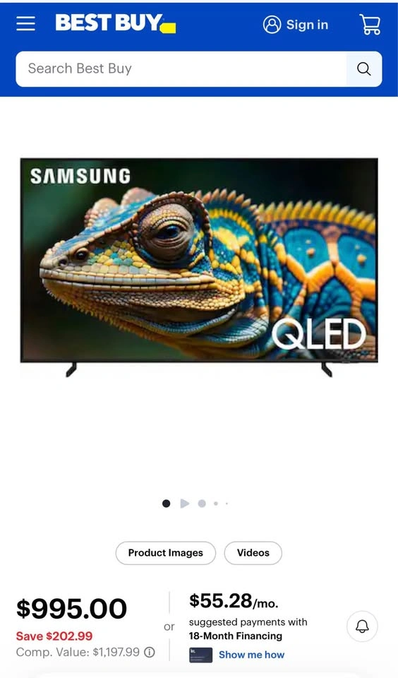 SAMSUNG 55" QLED TV with Mobile Rolling Stand - photo 4