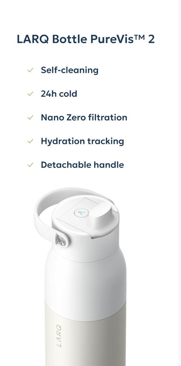 Brand New LARQ PureVis 2 Smart Purifying Water Bottle - White - photo 4