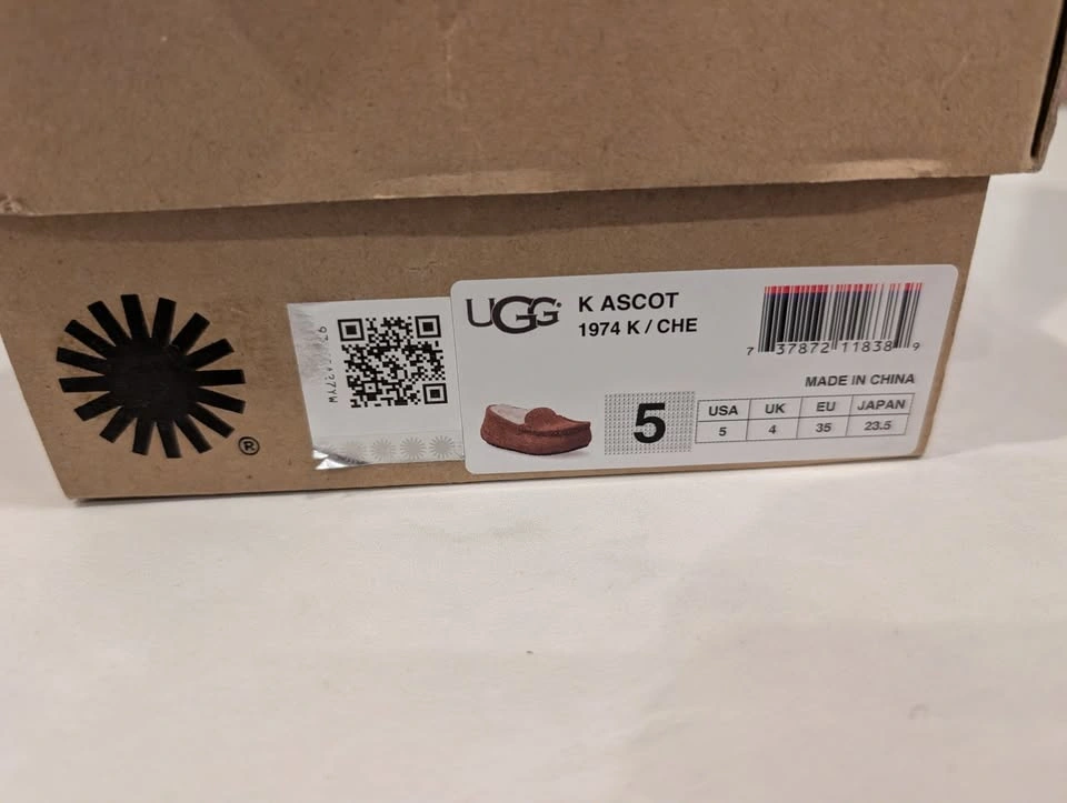UGG Australia Kids Ascot Slipper Loafers Chestnut Brown Size 5 - photo 2