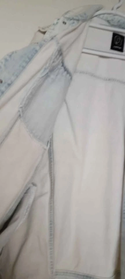 White Washed Denim Oversized Jacket Sz L Unisex - photo 5