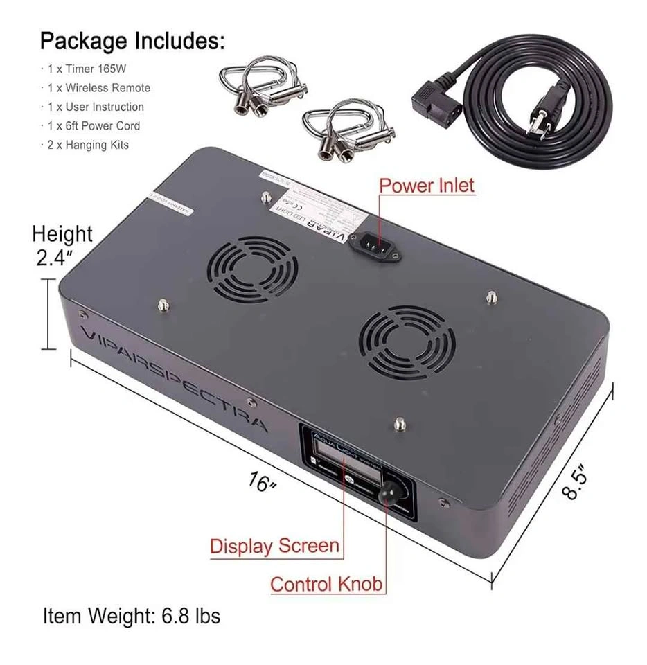 VIPARSPECTRA 165W Dimmable Full Spectrum LED Aquarium Light - photo 4