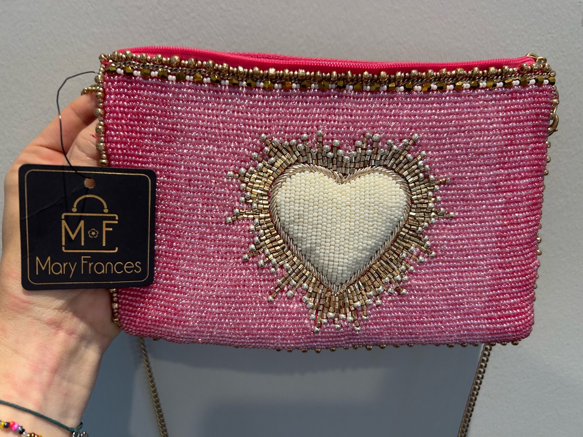 Mary Frances cross-body pink purse