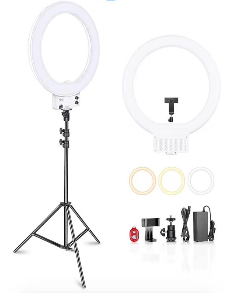 Neewer 18 inch LED Ring Light with Stand – Dimmable 3200-5600K - photo 2
