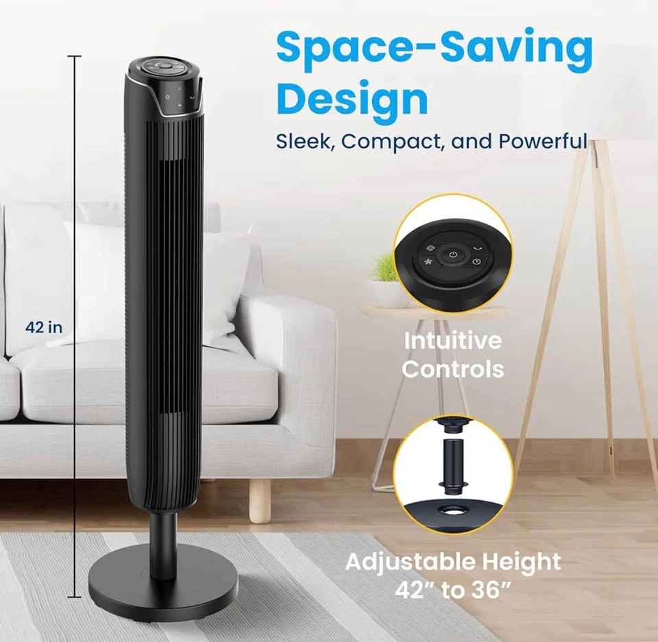 New Senville 42” Oscillating Tower Fan – Remote, Quiet - photo 2