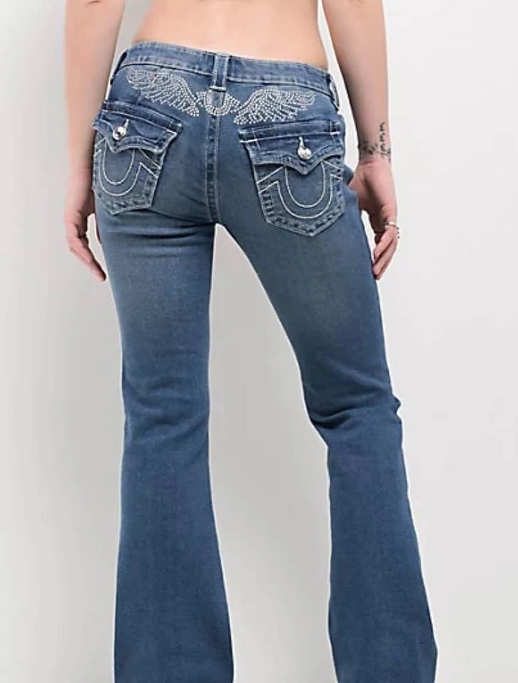 true religion becca crystal wing mid-rise jeans - photo 2