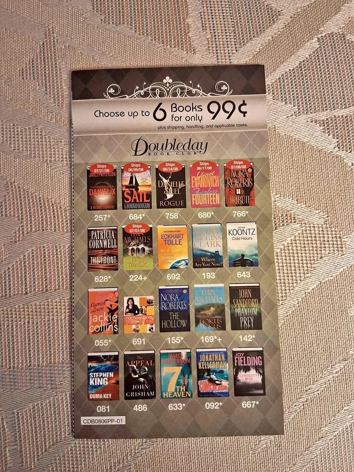 Vintage 2008 Doubleday Book Club Ephemera / Advertising Flyer
