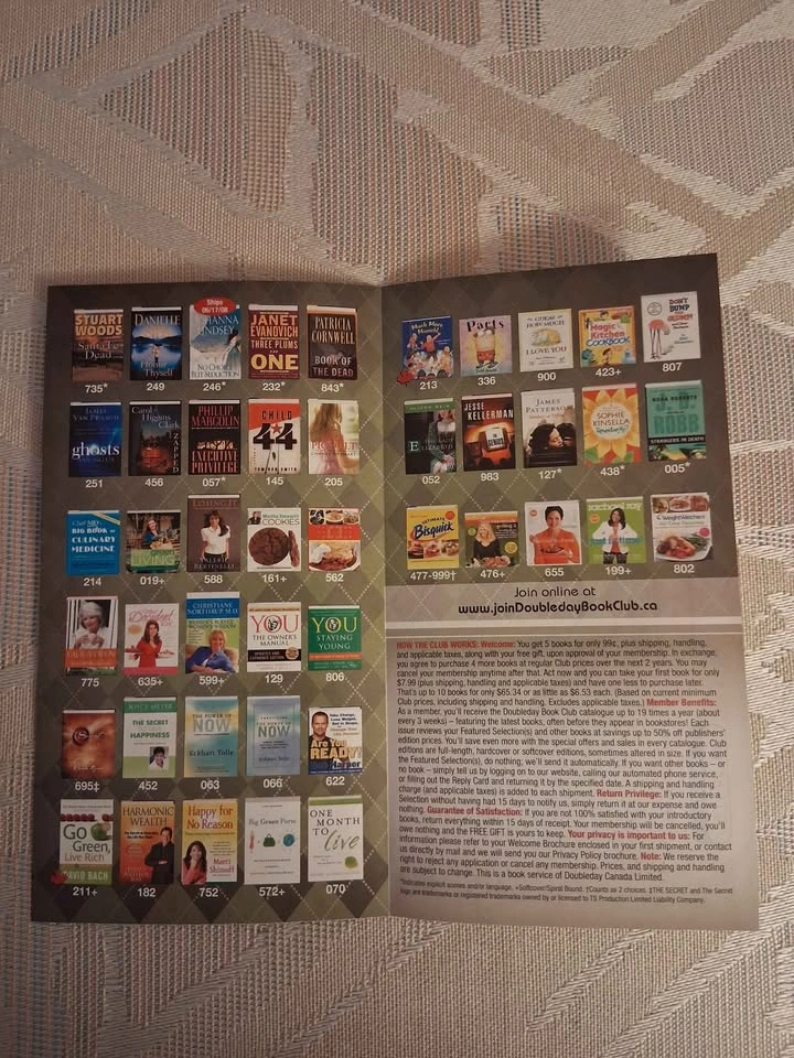 Vintage 2008 Doubleday Book Club Ephemera / Advertising Flyer - photo 2
