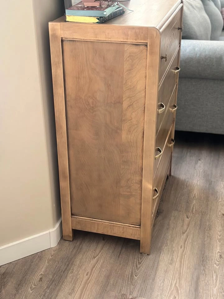 Refinished Solid Wood Vintage Dresser – Natural Finish - photo 2
