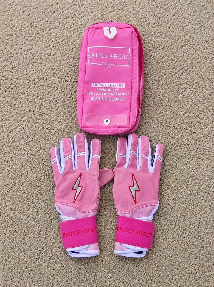 bruce bolts pink baseball gloves