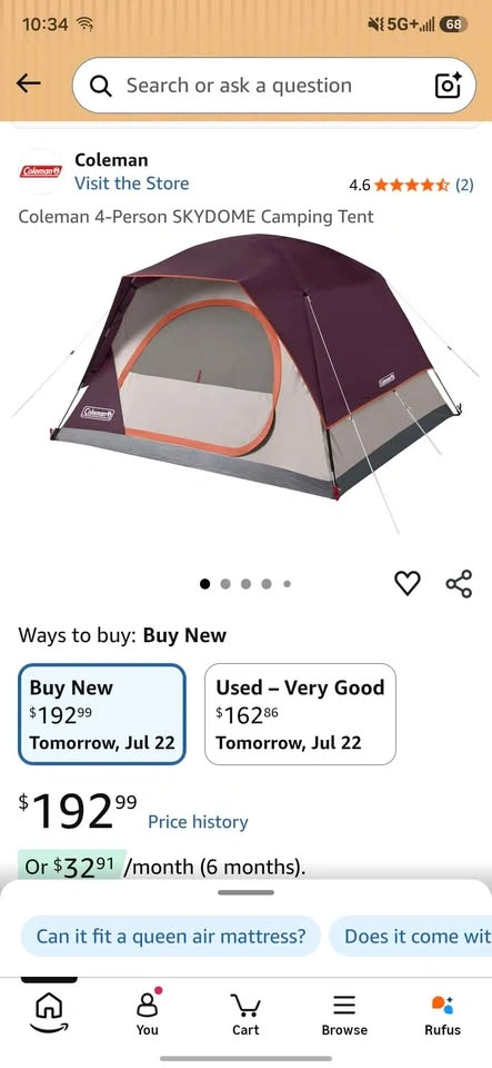 Brand New Coleman 4 Person Camping Tent (5 min Setup) - photo 2