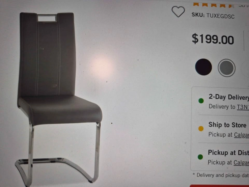 Grey Faux Leather Cantilever Dining Chairs (Set of 6) - photo 4