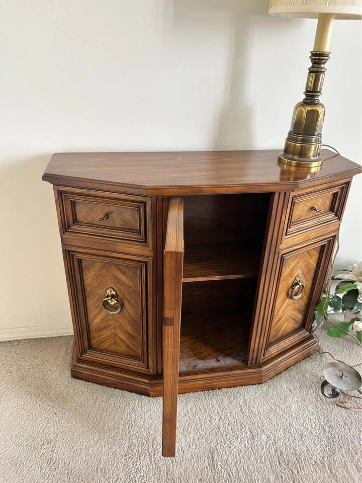 Wood hall table with cupboard - photo 2