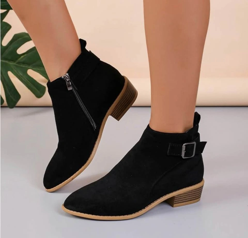 NEW Women’s Classic Knit Faux Suede Ankle Boots - Size 37 - photo 2