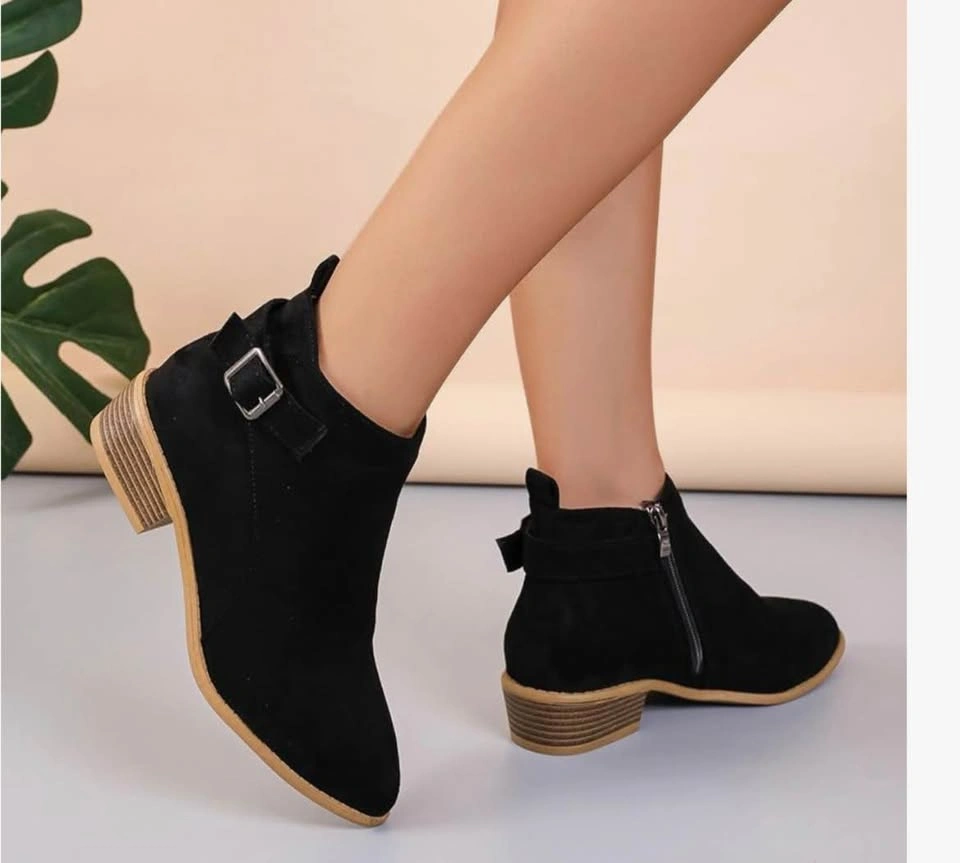 NEW Women’s Classic Knit Faux Suede Ankle Boots - Size 37 - photo 3