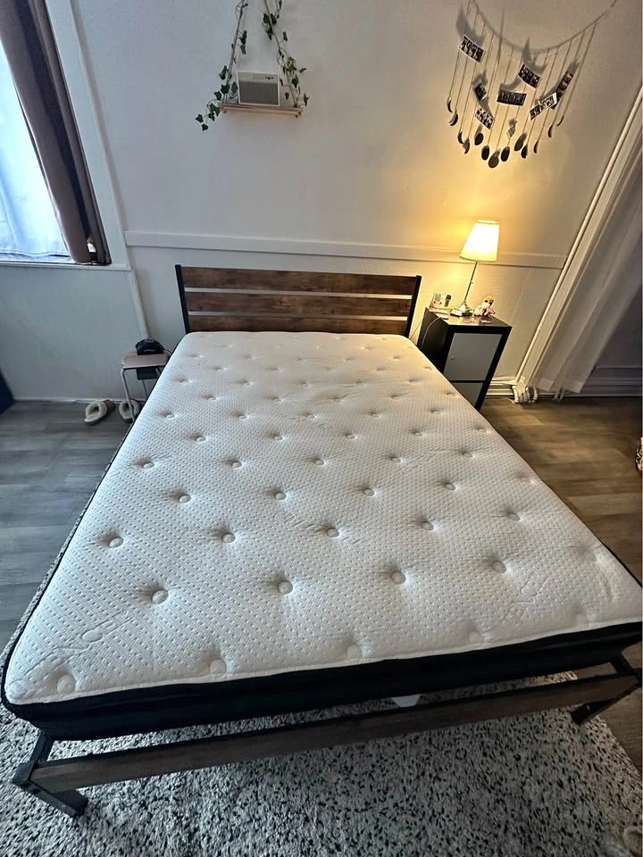 Queen size mattress and bed frame