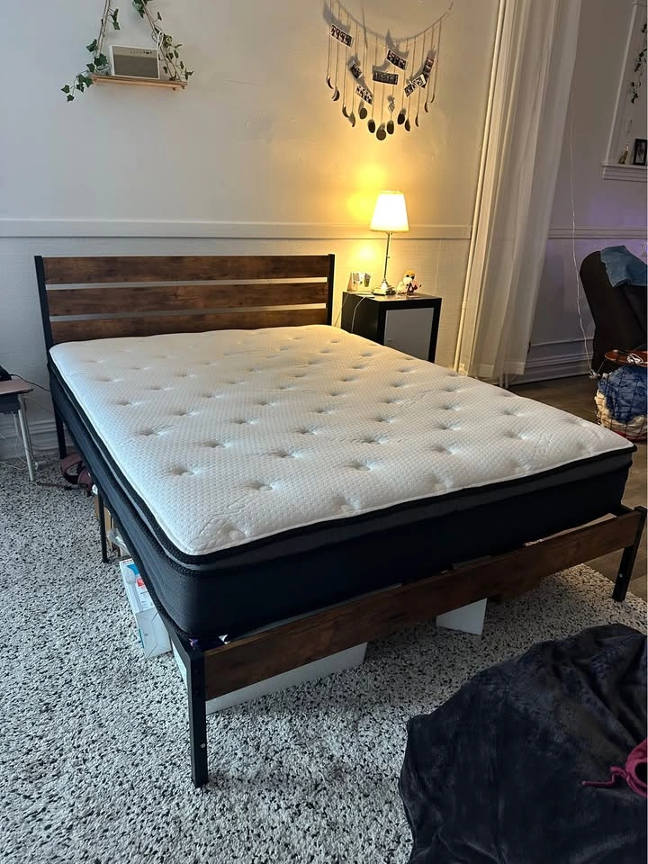 Queen size mattress and bed frame - photo 2