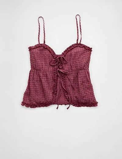 [New w/ tags] American Eagle Tie Front Ruffle Trim Tank Top