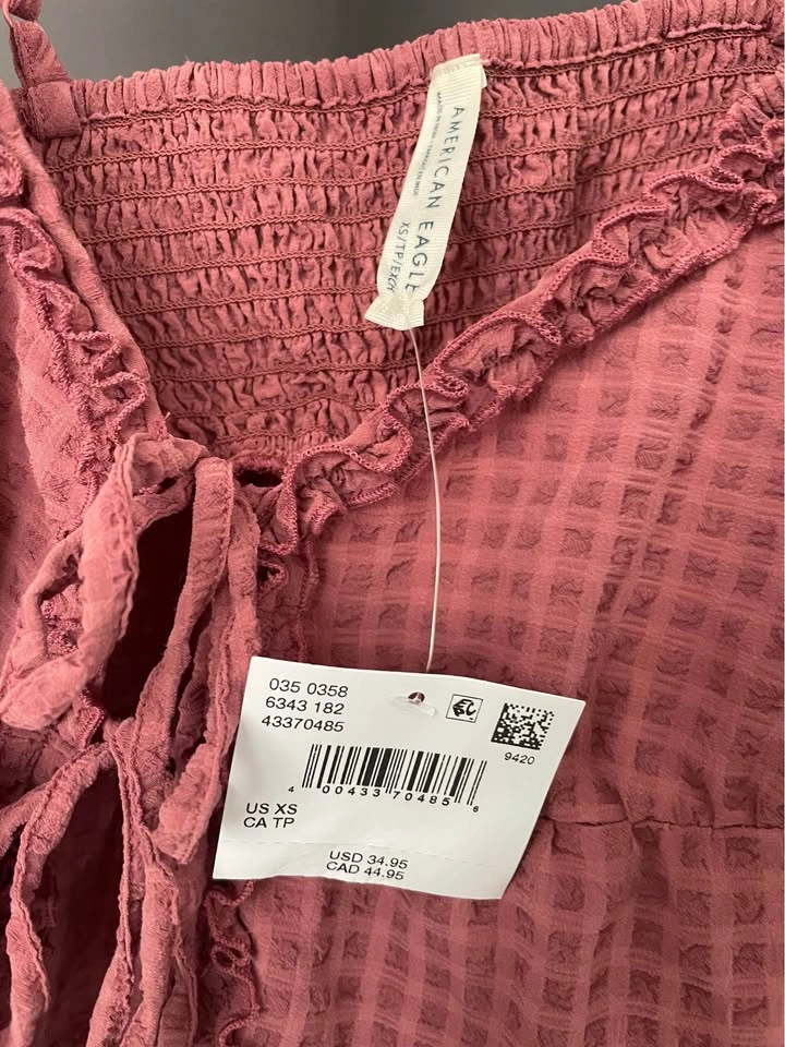 [New w/ tags] American Eagle Tie Front Ruffle Trim Tank Top - photo 4