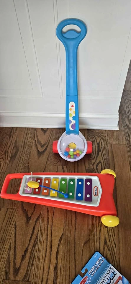 Corn popper toy and xylophone