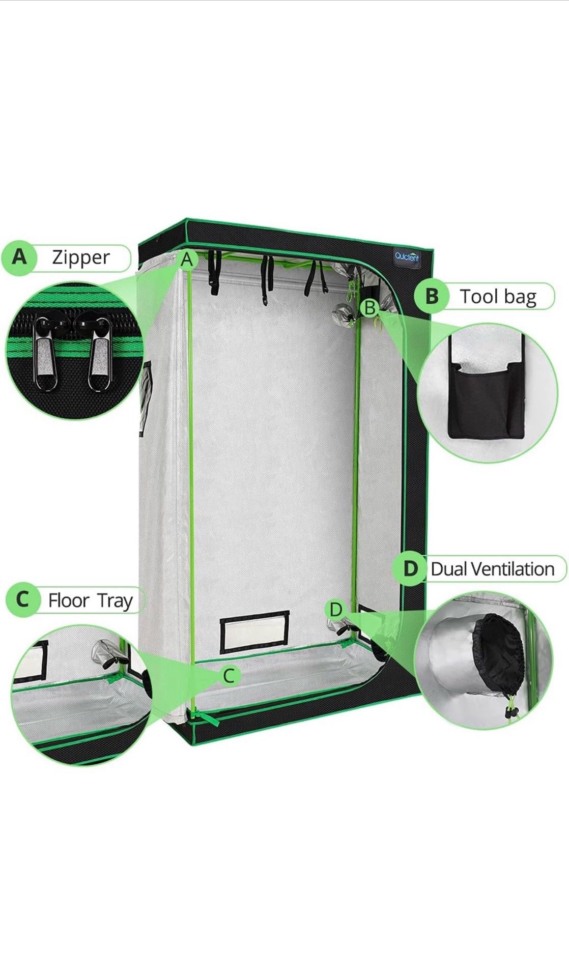 Quictent 4’ x 2’ Indoor Grow Tent – Excellent Condition - photo 3