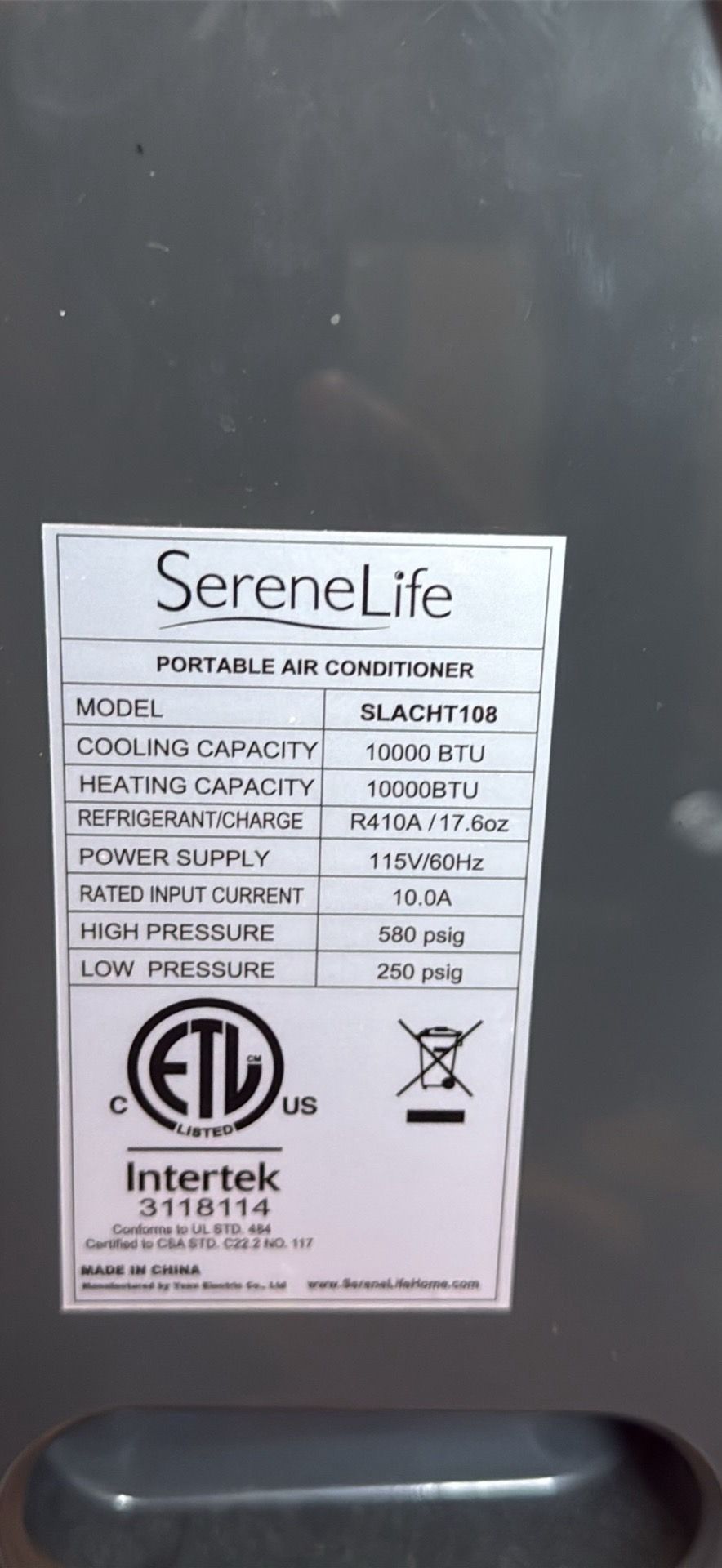 SereneLife 10,000 BTU Portable AC/Heater - photo 5