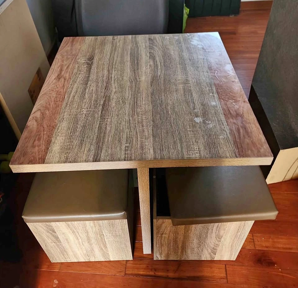 Dining table with 4 storage seats
