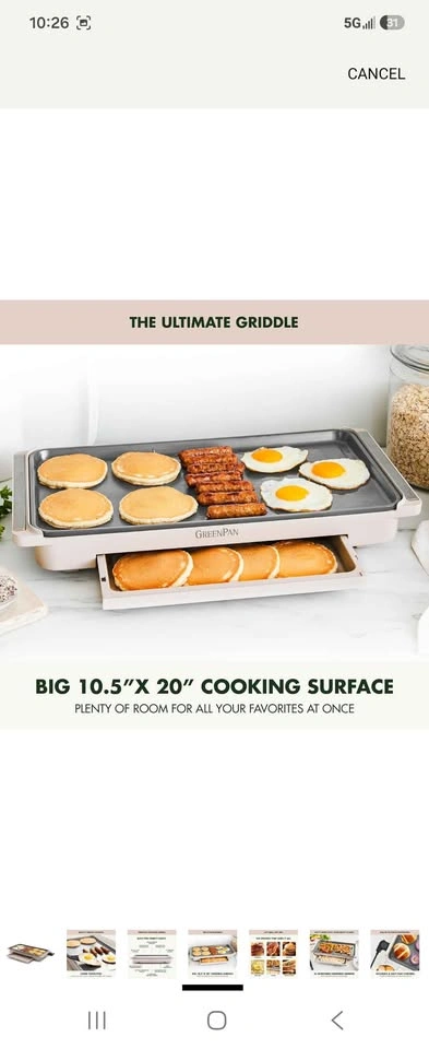 GreenPan Advanced Electric Griddle 10.5" x 20" with Warming Draw - photo 4