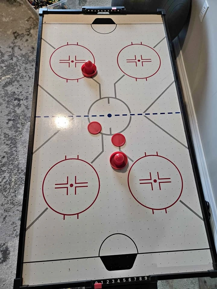 2-in-1 Air Hockey + Soccer Pinball Tabletop Game Table